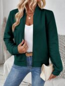 Chaqueta Tejida Jacquard Casual en Color Caqui