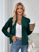 Chaqueta Tejida Jacquard Casual en Color Caqui