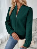 Chaqueta Tejida Jacquard Casual en Color Caqui