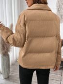 Abrigo Acolchado de Corderoy con Cierre Frontal
