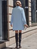 Abrigo de Lana Estilo Casual con Solapa y Botón Único