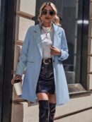 Abrigo de Lana Estilo Casual con Solapa y Botón Único