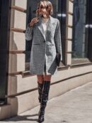 Abrigo de Lana Estilo Casual con Solapa y Botón Único