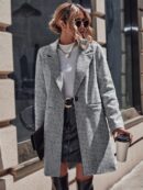 Abrigo de Lana Estilo Casual con Solapa y Botón Único