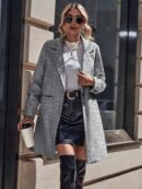 Abrigo de Lana Estilo Casual con Solapa y Botón Único