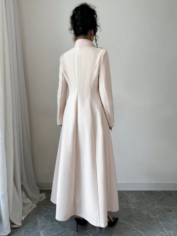 Abrigo Elegante de Invierno de Color Sólido con Cuello Alto - Image 2