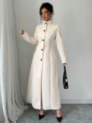 Abrigo Elegante de Invierno de Color Sólido con Cuello Alto