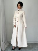 Abrigo Elegante de Invierno de Color Sólido con Cuello Alto