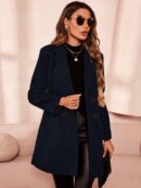 Abrigo de Lana con Solapas y Doble Botonadura