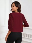 Blazer Mujer con Encaje en Mangas y Abertura frontal