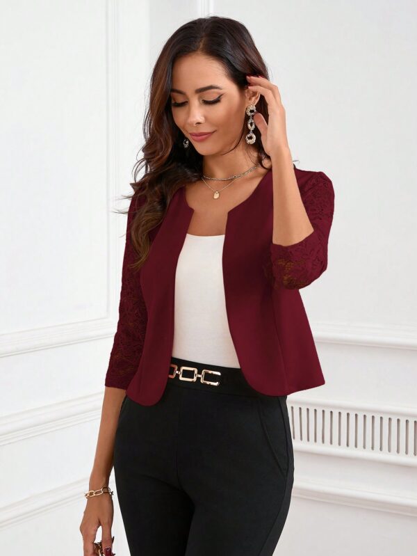 Blazer Mujer con Encaje en Mangas y Abertura frontal - Image 16