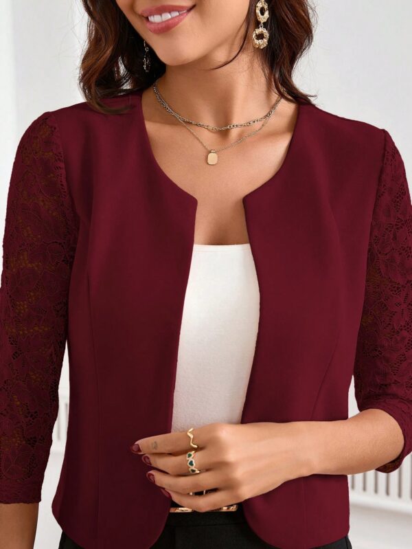 Blazer Mujer con Encaje en Mangas y Abertura frontal - Image 20