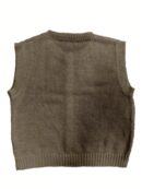 Top Casual Tejido en Punto con Botones y Cuello Redondo