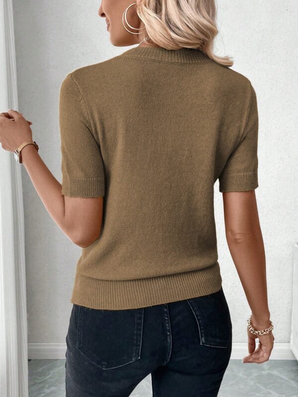 Sweater de Punto en Color Sólido con Manga Corta - Image 32
