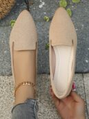 Mocasines Casuales de Puntera Puntiaguda con Hilos Dorados