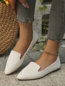 Mocasines Casuales de Puntera Puntiaguda con Hilos Dorados