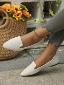 Mocasines Casuales de Puntera Puntiaguda con Hilos Dorados
