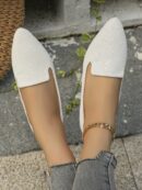 Mocasines Casuales de Puntera Puntiaguda con Hilos Dorados