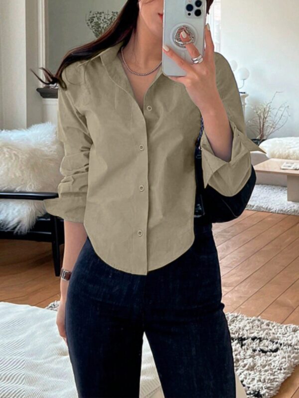 Blusa de Mujer Larga y Simple con Mangas Largas - Image 35
