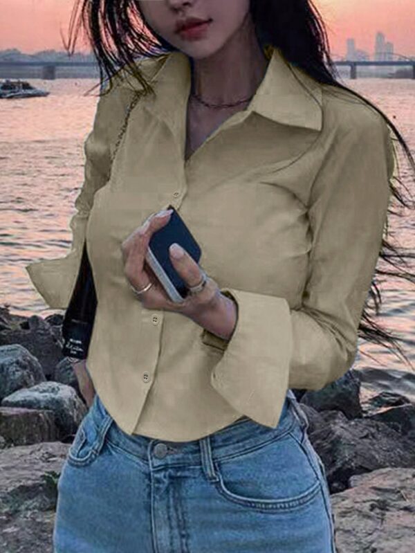 Blusa de Mujer Larga y Simple con Mangas Largas - Image 38