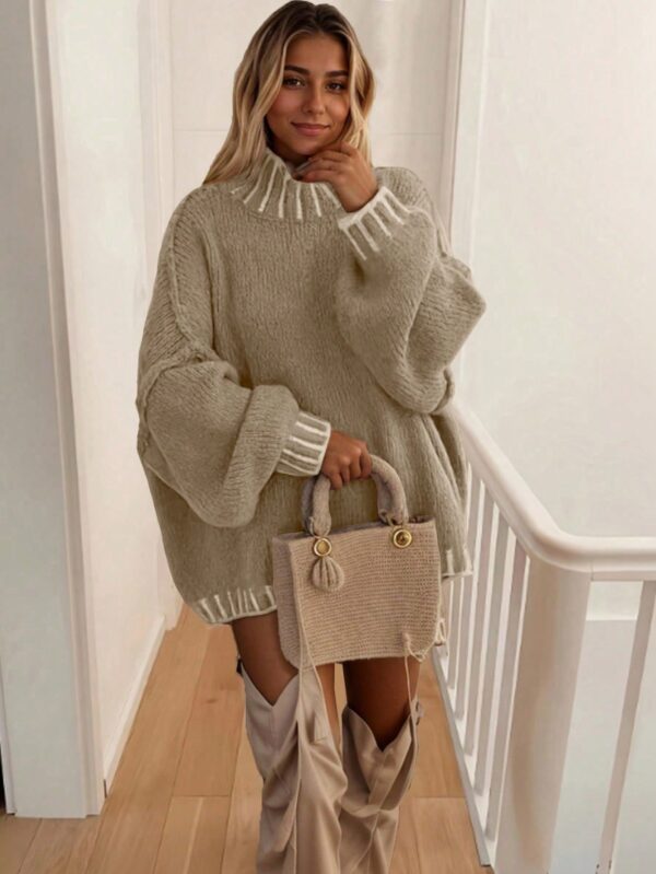 Sweater Casual Oversize con Cuello y Puños Estampados - Image 25