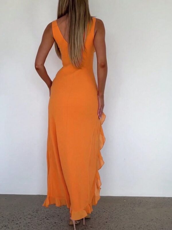 Vestido de Verano con Escote V, Detalles Fruncidos y Abertura - Image 16