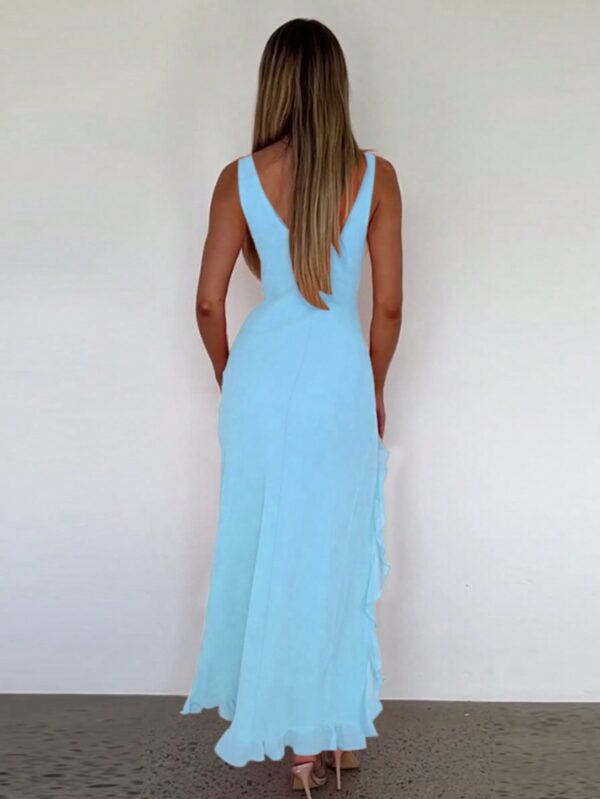 Vestido de Verano con Escote V, Detalles Fruncidos y Abertura - Image 19