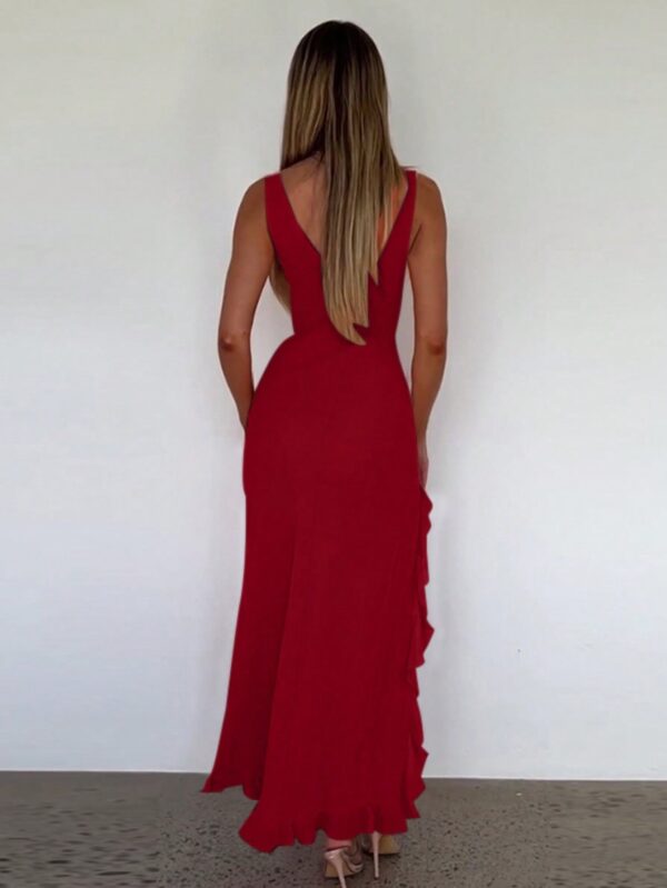 Vestido de Verano con Escote V, Detalles Fruncidos y Abertura - Image 28