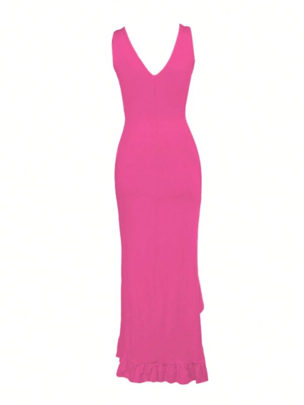 Vestido de Verano con Escote V, Detalles Fruncidos y Abertura - Image 34