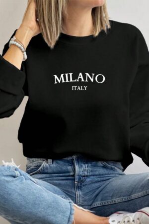 Buzo Casual con Estampado de Milán y Manga Larga