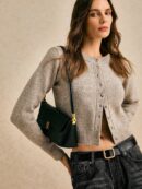 Cardigan Corto de Lana Tejida para Mujer Otoño-Invierno