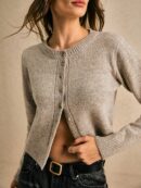 Cardigan Corto de Lana Tejida para Mujer Otoño-Invierno