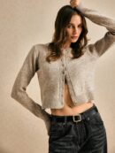 Cardigan Corto de Lana Tejida para Mujer Otoño-Invierno