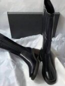 Botas Altas de Cuero con Tacón Cuadrado y Punta Cuadrada