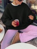 Sweater de Punto Liso Manga Larga para Mujer