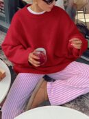 Sweater de Punto Liso Manga Larga para Mujer