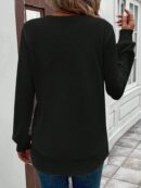 Sudadera Cómoda Casual con Textura Waffle y Dobladillo Asimétrico