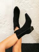 Botas Cortas Bordadas de Estilo Western con Punta Afilada