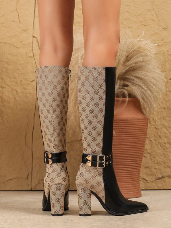 Botas Altas de Tacón Ancho para Mujer Talla Plus - Image 20