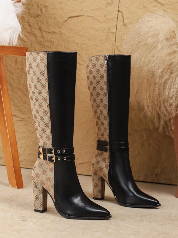 Botas Altas de Tacón Ancho para Mujer Talla Plus - Image 23