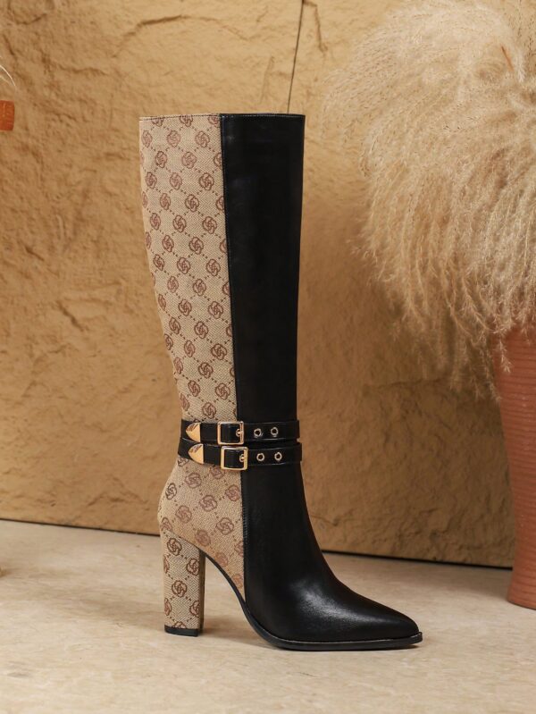 Botas Altas de Tacón Ancho para Mujer Talla Plus - Image 22