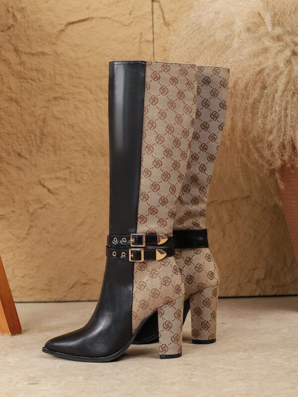Botas Altas de Tacón Ancho para Mujer Talla Plus - Image 21
