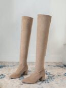 Botas Plus Size por Encima de la Rodilla, con Tacón Grueso