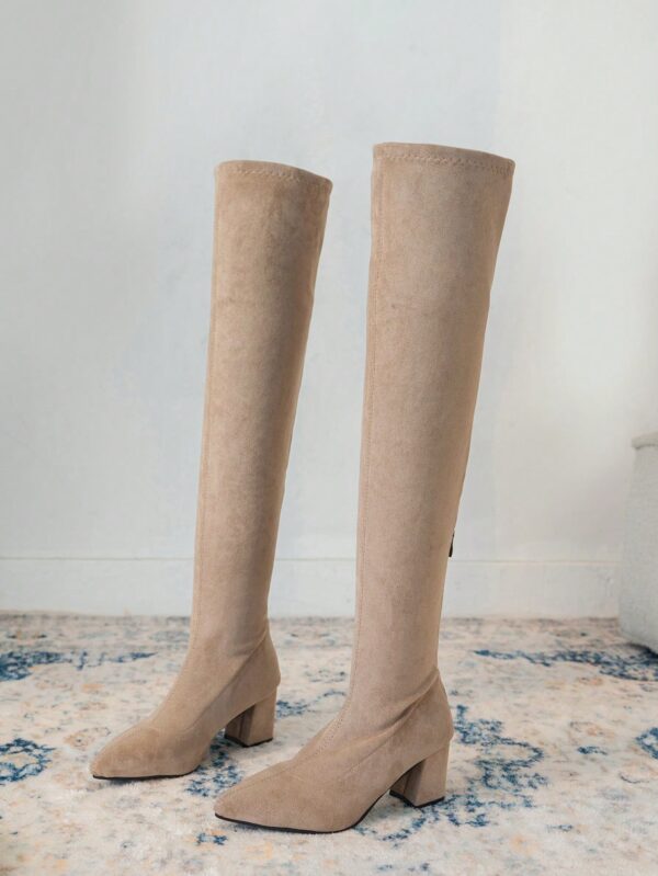 Botas Plus Size por Encima de la Rodilla, con Tacón Grueso - Image 4