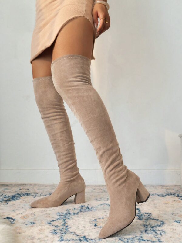 Botas Plus Size por Encima de la Rodilla, con Tacón Grueso - Image 3