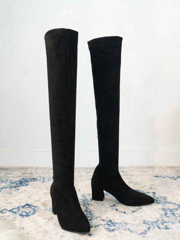 Botas Plus Size por Encima de la Rodilla, con Tacón Grueso - Image 10
