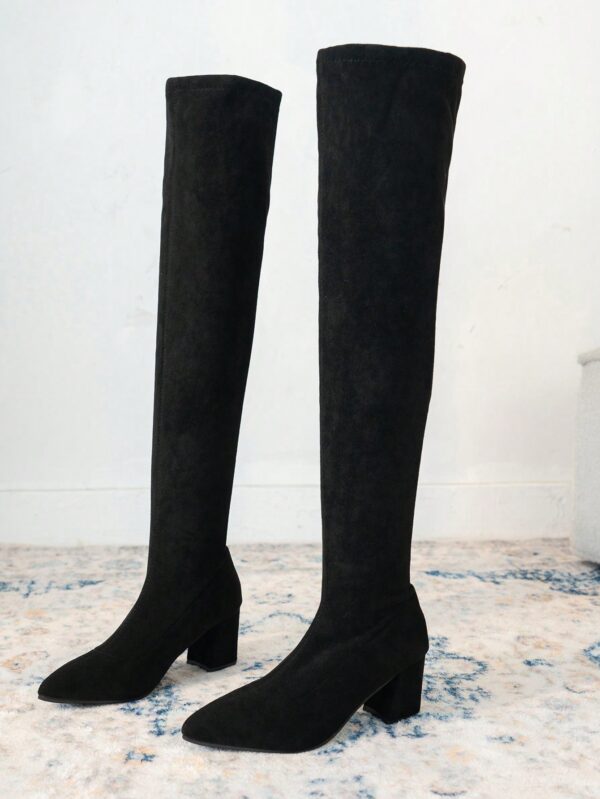 Botas Plus Size por Encima de la Rodilla, con Tacón Grueso - Image 9