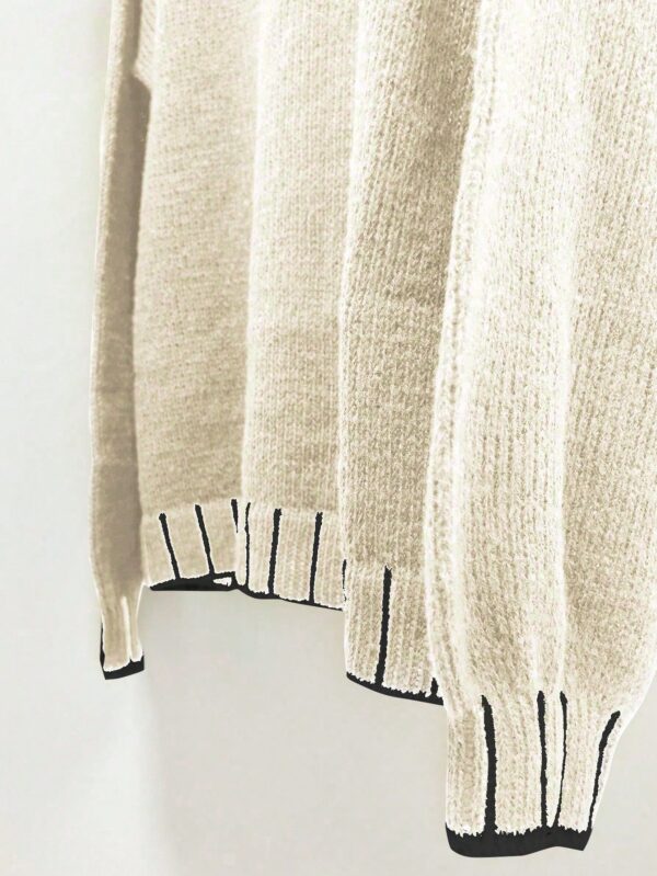 Sweater Casual Oversize con Cuello y Puños Estampados - Image 10