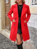 Abrigo de Invierno Elegante de Corte Regular y Doble Botonadura