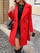 Abrigo de Invierno Elegante de Corte Regular y Doble Botonadura